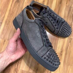 Christian Louboutin Gray Louis Junior Spikes. Us size 10. Used